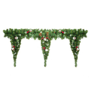 Хвойный сваг заснеженный с шишками, ягодами Императорский 200 см., арт. 52004