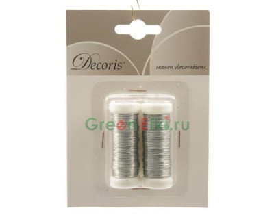 Комплект нитей для елочных игрушек и украшений Серебрянные струны 3000 см, 2 шт., серебро, Kaemingk, арт. 708274