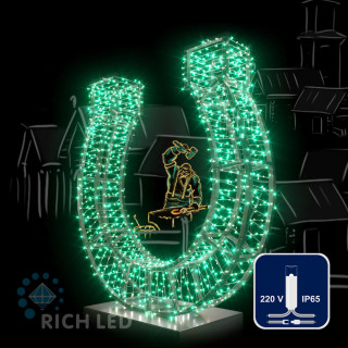 Светодиодная гирлянда Rich LED 10 м, 100 LED, 220 В, соединяемая, влагозащитный колпачок, зеленая, прозрачный провод, арт. RL-S10C-220V-CT/G