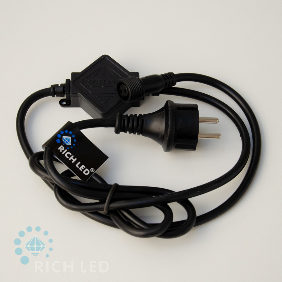 Блок питания универсальный для статичных и флэш изделий Rich LED, возможно соединить до 10-ти шт, 220 В, 4А, провод черный, арт. RL-220AC/DC-4AF-B