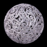 Пластиковый шар Ажурный Снежные искорки большой 300 мм, глиттер, серебро, арт. MMB0003-серебро