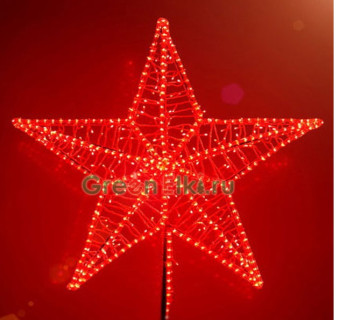 Макушка световая для уличной ели Кремлевская 250 см, Стандарт, красная