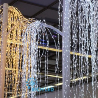 Светодиодные Дреды Rich LED, теплые белые, мерцающие, 1120 LED, 2.4 метра, белый провод, арт. RL-DR2.4F-W/WW, арт. RL-DR2.4F-W/WW