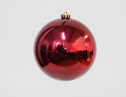 Однотонный пластиковый шар 150 мм, глянцевый, бордовый, арт. 1082304-01