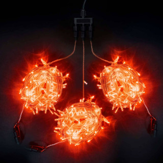 Комплект гирлянд, 3x20 м., 600 Led, прзр. пр., красный, LaitCom, арт. KDD600C-10-1R 03-040