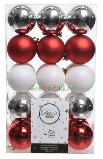 Набор пластиковых шаров Merry Christmas 60 мм., уп. 30 шт., KAEMINGK, арт. 020070