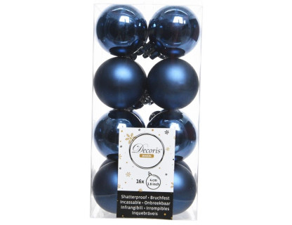 Набор пластиковых шаров Милена 40 мм., синий, 16 шт., mix, Kaemingk, арт. 021801
