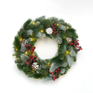 Рождественский венок Очарование 60 см., 30 теплых-белых Led ламп, арт. 52095