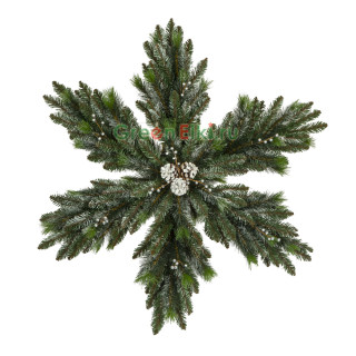 Рождественская снежинка заснеженная &quot;Нежность&quot; 60 см. с шишками, двухсторонняя