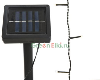 Светодиодная гирлянда на солнечной батарее 9.9 м., 100 LED ламп, теплый белый, Kaemingk, арт. 494457