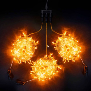 Комплект гирлянд, 3x20 м., 600 Led, прзр. пр., оранжевый, LaitCom, арт. KDD600C-10-1OR 03-042