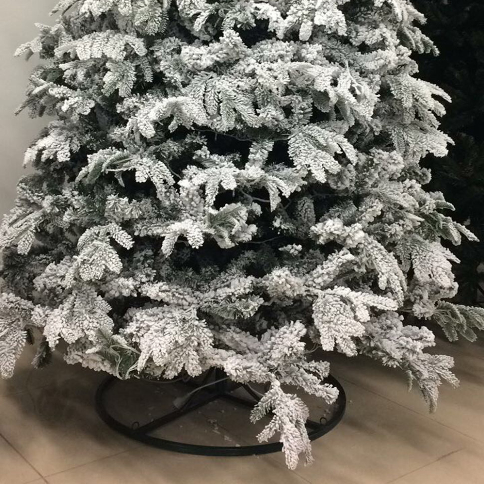 Искусственная ель "Альпийская" заснеженная с лампочками (РЕ+резина) 4 м.