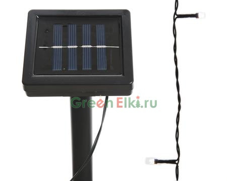 Светодиодная гирлянда на солнечной батарее 9.9 м., 100 LED ламп, холодный белый, Kaemingk, арт. 494455