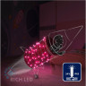 Светодиодная гирлянда Rich LED 10 м, 100 LED, 24В, соединяемая, влагозащитный колпачок, розовая, мерцающая, белый провод, арт. RL-S10CF-24V-CW/P