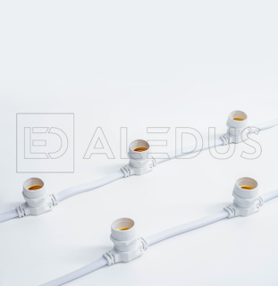 Белт лайт ALEDUS бухта 50 м, белый провод, ПВХ, шаг 20 см, Е27, арт. BC-WP-50M-20