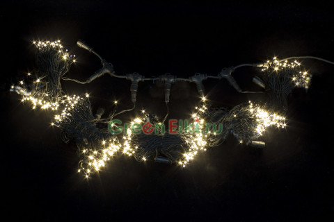 Комплект гирлянды 5x20 м. 665 тепло-белых LED-ламп, черный провод (WW.07.7B.665*5+)