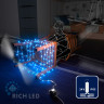 Светодиодная гирлянда Rich LED 10 м, 100 LED, 24В, соединяемая, влагозащитный колпачок, синяя, белый провод, арт. RL-S10C-24V-CW/B