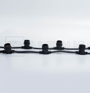 Белт лайт ALEDUS бухта 50 м, черный провод, ПВХ, шаг 20 см, Е27, арт. BC-BP-50M-20