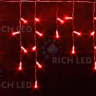 Светодиодная бахрома Rich LED, 3*0.5 м, красная, мерцающая, белый резиновый провод, арт. RL-i3*0.5F-RW/R