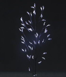 Светодиодная композиция Ветка с листьями, на батарейках, прозр. листья, 150 см., белый пр., белый, LaitCom, арт. LC176L-B048A-8 11-017