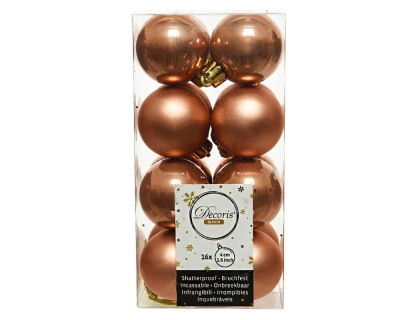 Набор пластиковых шаров Милена 40 мм., миндальный, 16 шт., mix, Kaemingk, арт. 021761