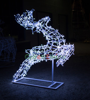 Светодиодная фигура Олень Прыгун, высота 1,9 м 