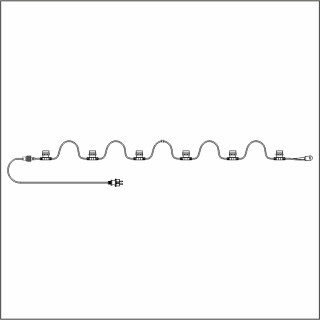 Белт лайт ALEDUS бухта 50 м, черный провод, ПВХ, шаг 40 см, Е27, арт. BC-BP-50M-40
