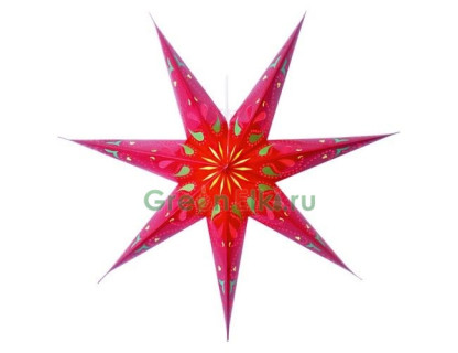 Звезда-плафон на подвеске Сири красная 70 см, арт. 236-53