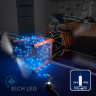 Светодиодная гирлянда Rich LED 10 м, 100 LED, 24В, соединяемая, влагозащитный колпачок, синяя, прозрачный провод, арт. RL-S10C-24V-CT/B