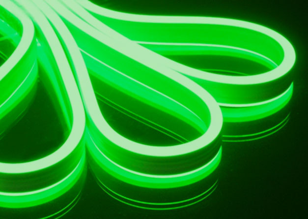 Светодиодный Гибкий Неон Rich LED, двухсторонний, зеленый, кратность резки 1 метр,  размер 8*16 мм, 220 В, 50 м, арт. RL-FX816D-120-220V-G/G