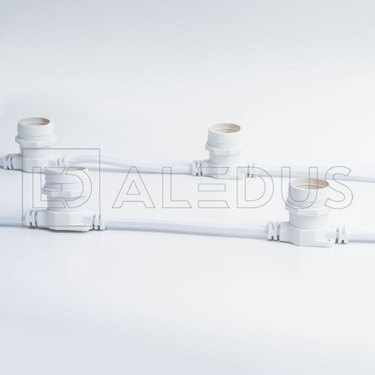 Белт лайт ALEDUS бухта 50 м, белый провод, ПВХ, шаг 40 см, Е27, арт. BC-WP-50M-40