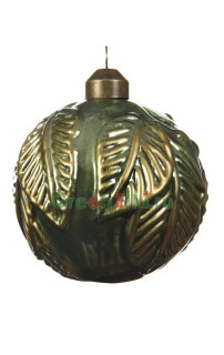 Набор стеклянных шаров Венский лес 80 мм., зеленый, 3 шт., Kaemingk, арт. 060100/2