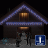 Светодиодная бахрома Rich LED, 3*0.5 м, влагозащитный колпачок, мерцающая, сине-белая, белый провод, арт. RL-i3*0.5F-CW/BW