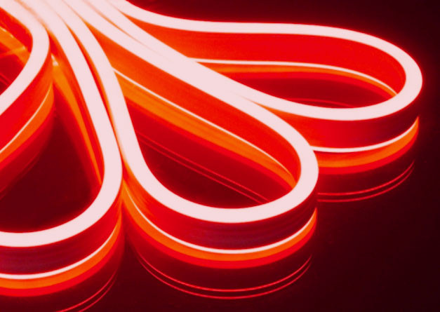 Светодиодный Гибкий Неон Rich LED, двухсторонний, красный, кратность резки 1 метр,  размер 8*16 мм, 220 В, 50 м, арт. RL-FX816D-120-220V-R/R