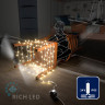 Светодиодная гирлянда Rich LED 10 м, 100 LED, 24В, соединяемая, влагозащитный колпачок, теплая белая, белый провод,** арт. RL-S10C-24V-CW/WW*
