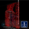 Светодиодный занавес Rich LED 2*3 м, красный, мерцающий, прозрачный провод, арт. RL-C2*3F-T/R