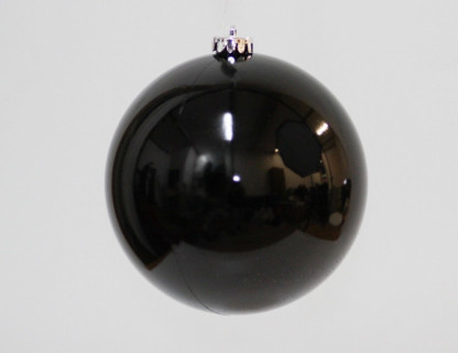 Однотонный пластиковый шар 150 мм, глянцевый, черный, арт. 1112694-01