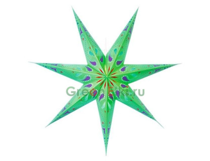  Звезда-плафон на подвеске Сири светло-зеленая 70 см, арт. 236-56