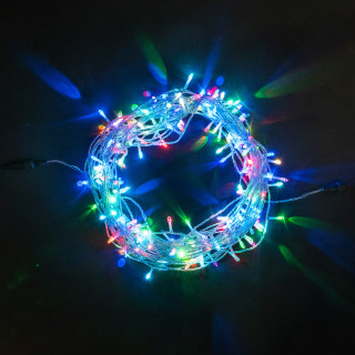 Светодиодная нить, 20 м., 24V, прозрачный. пр., RGB, LaitCom, арт. EST200-10-1RGB 05-034