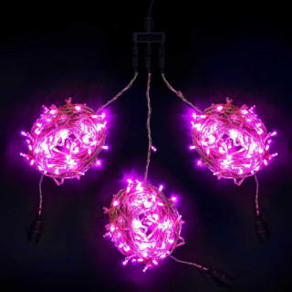 Комплект гирлянд, 3x20 м., 600 Led, прзр. пр., розовый, LaitCom, арт. KDD600C-10-1P 03-036