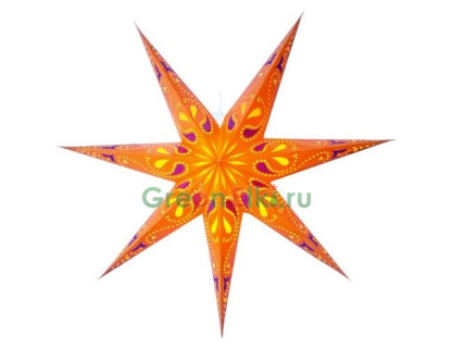 Звезда-плафон на подвеске Сири оранжевая 70 см, арт. 236-57
