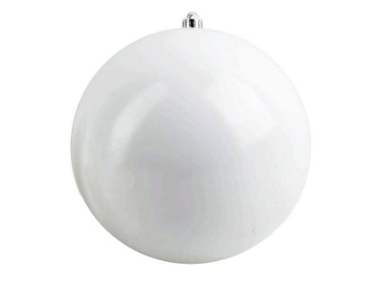 Пластиковый шар 120 мм., белый, глянцевый, в наборе - 2 шара, Ели Пенери, арт. JNPS-12-W