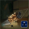 Светодиодная гирлянда Rich LED 10 м, 100 LED, 24В, соединяемая, влагозащитный колпачок, теплая белая, мерцающая, черный провод, арт. RL-S10CF-24V-CB/WW