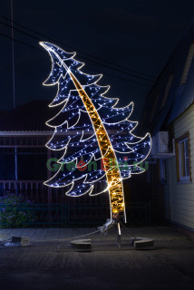 Светодиодное дерево Склонившаяся ель, высота 4 м   