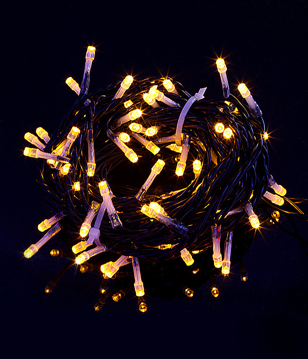 Комплект гирлянд, 5x20 м., 1000 LED-ламп, с мерцанием, черн. пр., желтый, LaitCom, арт. KDD1000BLW-11-1Y 03-094