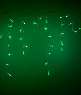 Светодиодная гирлянда Бахрома, 3,1х0,5 м., мерцает белый диод, прозр. пр., зеленый, LaitCom, арт. PIL150BLW-10-2G 02-165