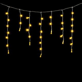 Светодиодная гирлянда Бахрома с колпачком, 4,9х0,5 м., прозр. пр., теплый белый, LaitCom, арт. PIL200CAP-10-2WW 02-221