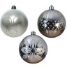 Набор однотонных пластиковых шаров Белецца Моноколоре, 100 мм., серебрянный, 36 шт., Kaemingk, арт. 029144