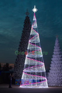 Светодиодная конструкция елка Спираль, высота 3 м