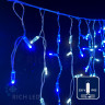 Светодиодная бахрома Rich LED, 3*0.5 м, влагозащитный колпачок, сине-белая, прозрачный провод, арт. RL-i3*0.5-CT/BW